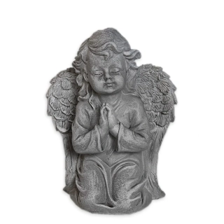 Anděl polyresin V13cm šedý