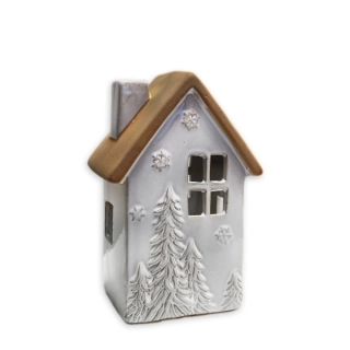 Domek svícen keramika 14,5cm