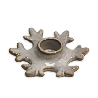 Svícen vločka porcelán 10,9cm