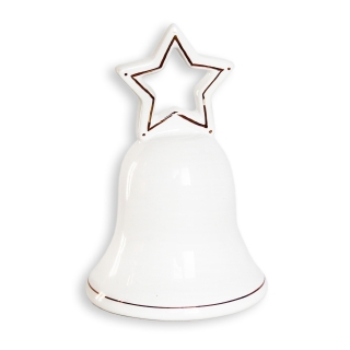 Zvonek porcelán 10,5cm bílá
