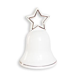 Zvonek porcelán 9cm bílá