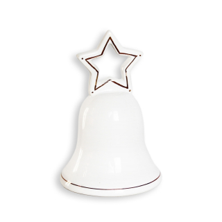 Zvonek porcelán 7cm bílá