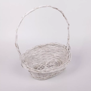 Koš s uchem proutí 30x23V8/14/40cm bílá