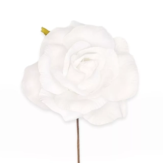 Růže zápich textil 20cm bílá