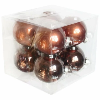 Koule sklo 8cm/8ks hnědá