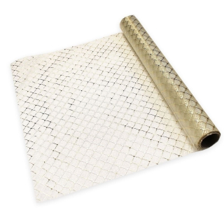 Organza vánoční 36cm/5m krém/šampáň