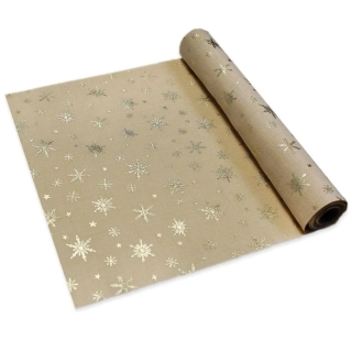 Látka vánoční 36cm/5m béžová/platina