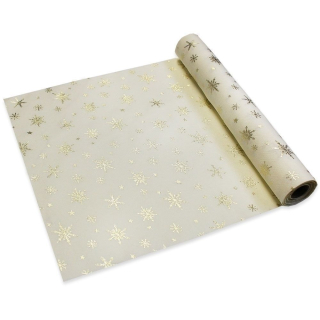 Látka vánoční 36cm/5m krém/platina