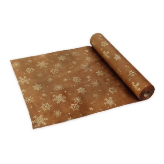 Samet vločka 36cm/5m hnědá/zlatá