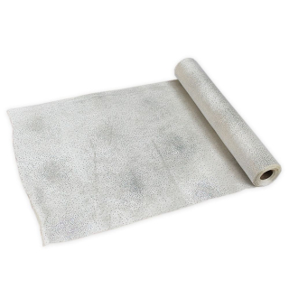 Samet třpytky 36cm/5m bílá/stříbrná