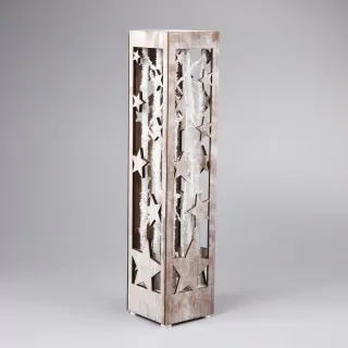 Svícen vánoční dřevo LED světla 55,5cm antique