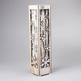 Svícen vánoční dřevo LED světla 55,5cm antique