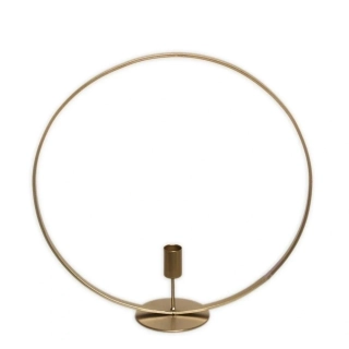 Svícen kruh kov pr.35cm mat šampáň