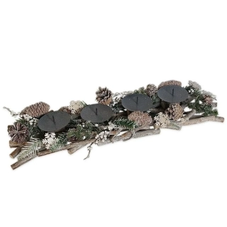 Adventní svícen dřevo/kov 51cm