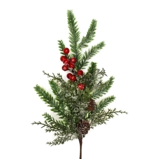 Větev vánoční 51cm červená