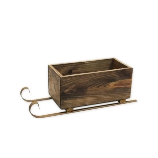 Sáňky obal dřevo/kov 30cm
