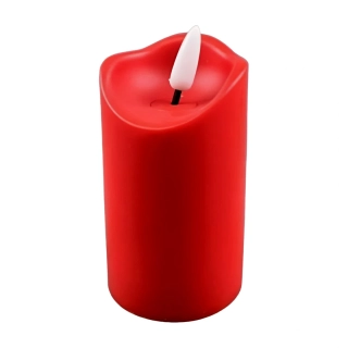 LED svíčka červená, 15 x 5,3 cm