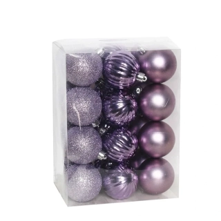 Baňky pvc 24ks/5cm fialová