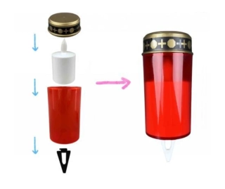 LED hřbitovní svíčka 13,5 cm