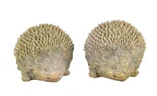 Dekorativní ježek z polyresinu zlatý, 9x10,5x13,5 cm