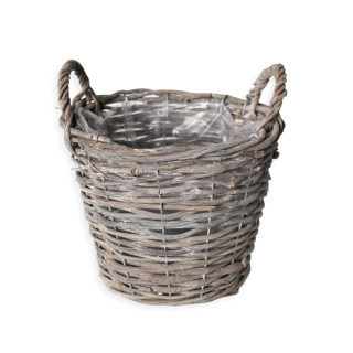 Koš proutí pr.15V15/19cm šedá