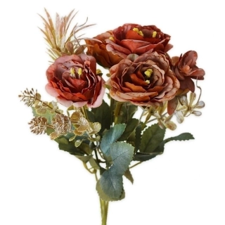 Růže kytice mix 28cm oranžová