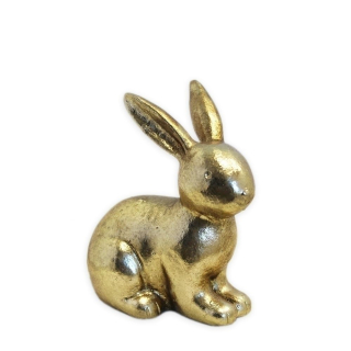Zajíc keramika 10cm zlatá