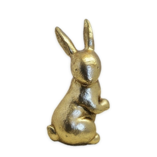 Zajíc keramika 13cm zlatá