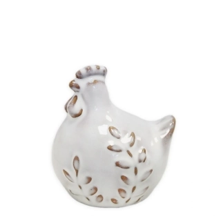 Slepice porcelán 8cm bílá