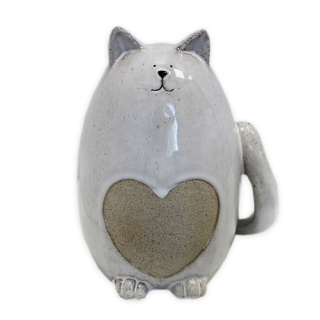 Kočka porcelán 15,7cm krém