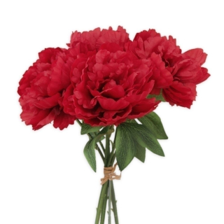 Pivoňky kytice x7/32cm červená