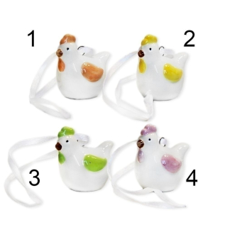 Slepice závěs keramika 4cm mix