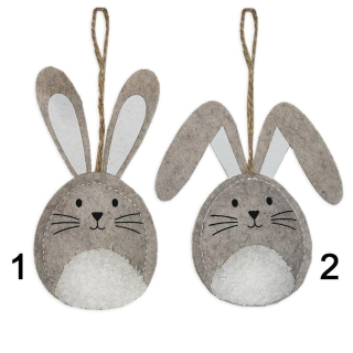 Zajíc závěs textil 6,5cm mix