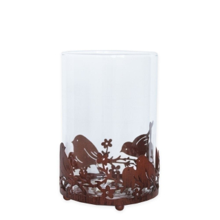 Svícen sklo/kov 13cm