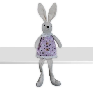Zajíc textil 23/35cm růžová