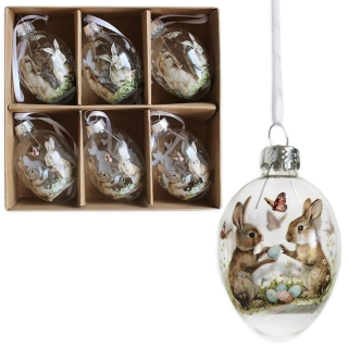 Vajíčka závěs pvc 6ks/6cm čirá