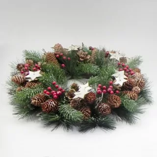 Věnec zeleň/šišky mix pr.38