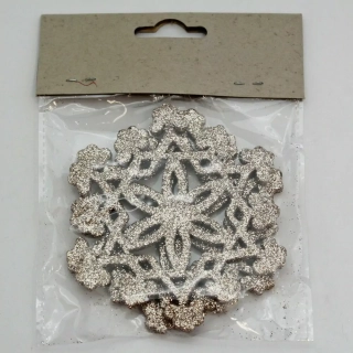 Vločka pvc závěs 2ks/9cm šampáň