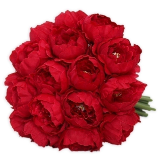 Pivoňky kytice x18/24cm červená