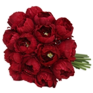 Pivoňky kytice x18/24cm bordó