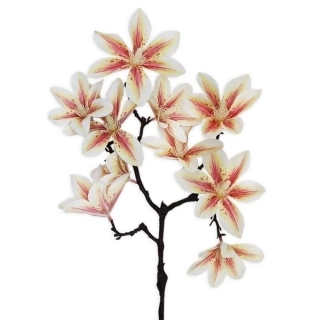 Magnólie větev 58cm bílá-oranž