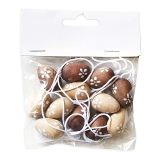 Vajíčka závěs dřevo 12ks/2,5cm květinka