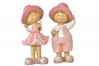 Holčička a chlapeček 19 cm, růžová