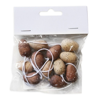 Vajíčka závěs dřevo 12ks/2,5cm žíhaná