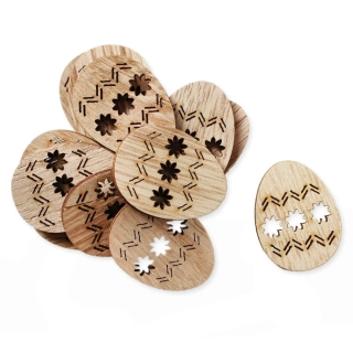 Vajíčka přízdoba dřevo 12ks/3,5cm natural