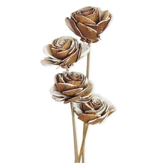 Sola růže zápich 4ks/pr.6cm natural
