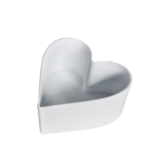 Srdce melamin 26cm bílá