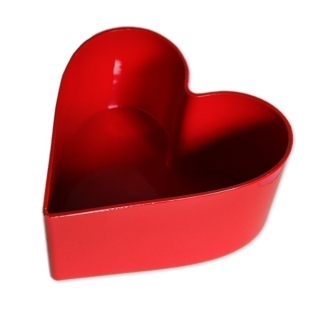 Srdce melamin 26cm červená