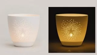 Vánoční porcelánový svícen s hvězdičkou