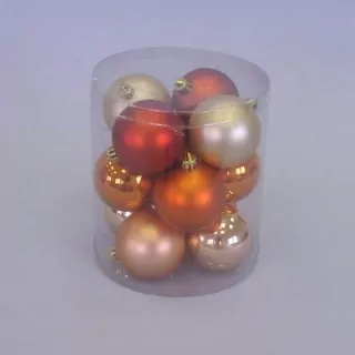 Vánoční baňky pvc 6cm/12ks oranž mix